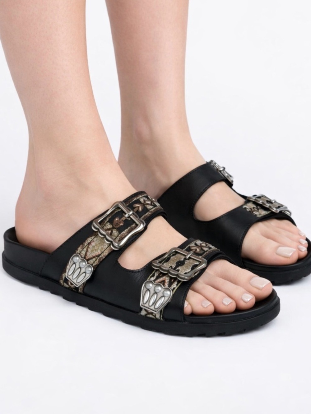 ASH Ulysse Black Leather Upper Sandal IT40